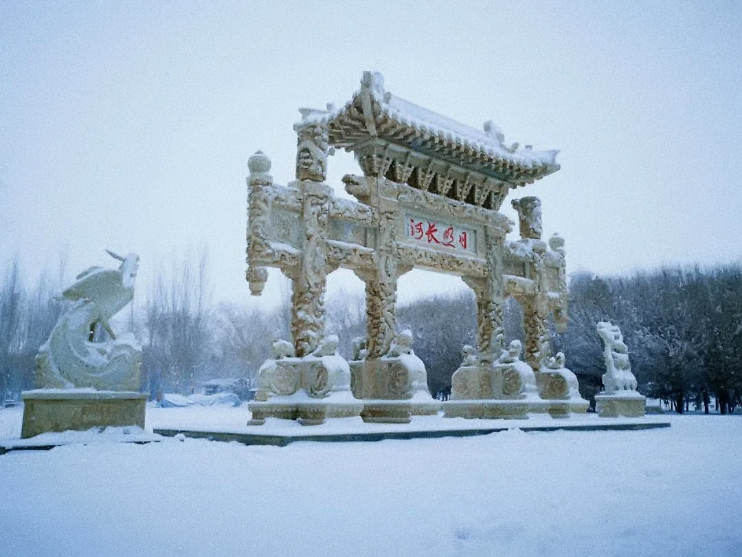 玉門(mén)積雪深度達(dá)到14厘米以